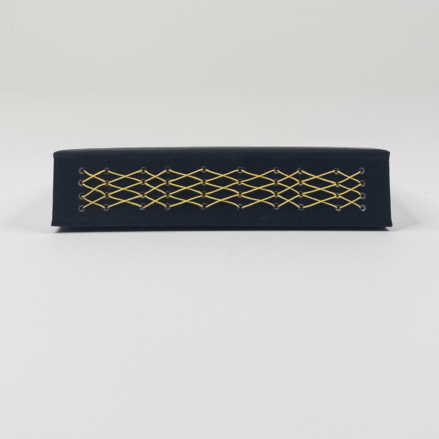 Lattice Bound Handmade Book - Black, Gold & Silver
