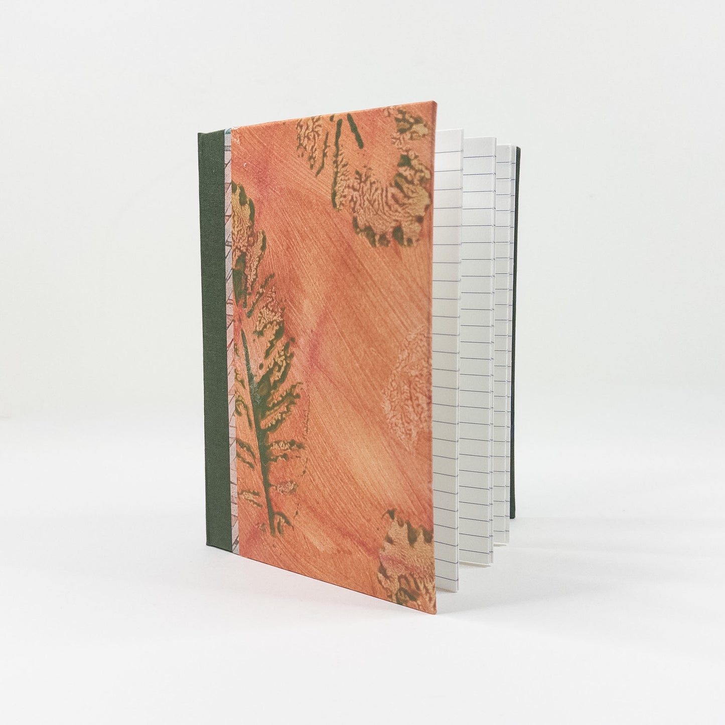 Lattice Bound Handmade Book - Orange & Green