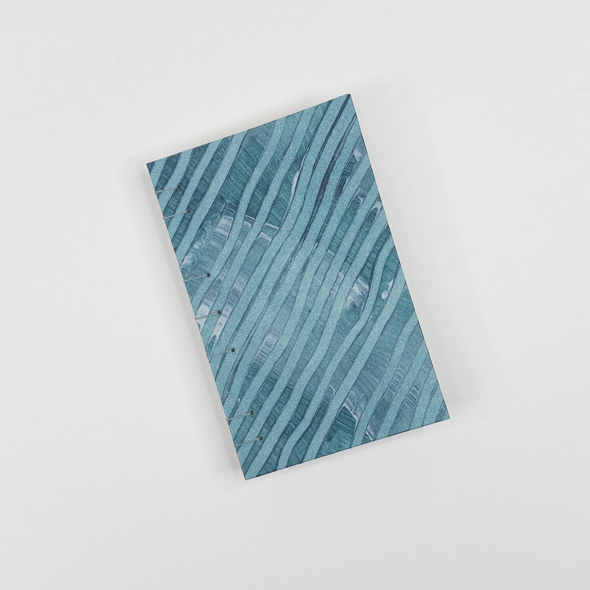 Coptic Stitch Handmade Book - Teal & Silver