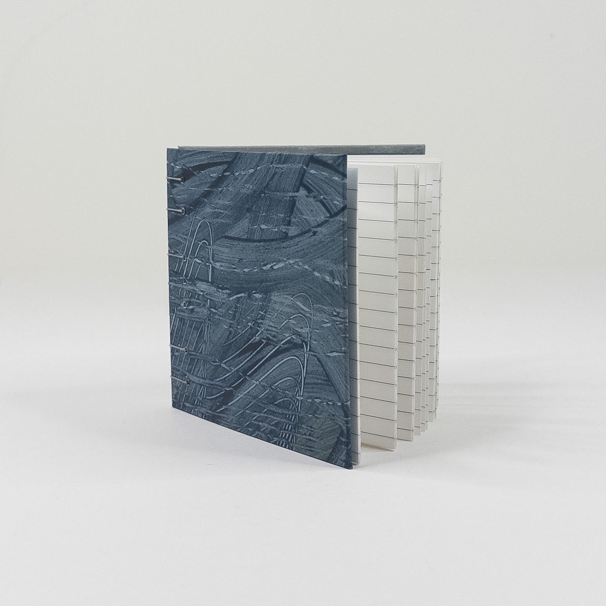 Coptic Stitch Handmade Book - Navy & Grey