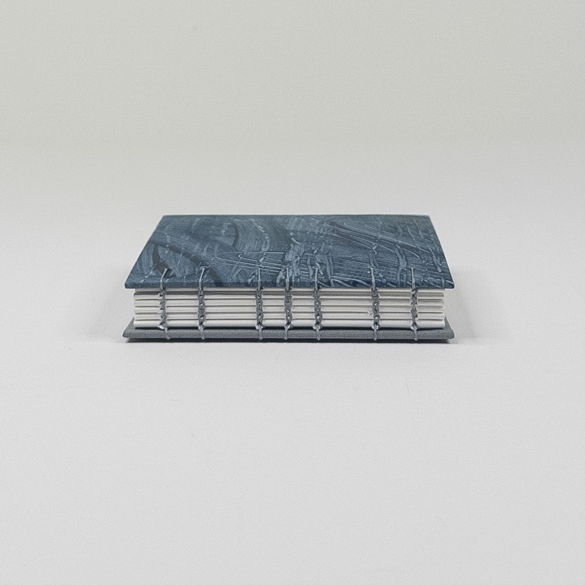 Coptic Stitch Handmade Book - Navy & Grey